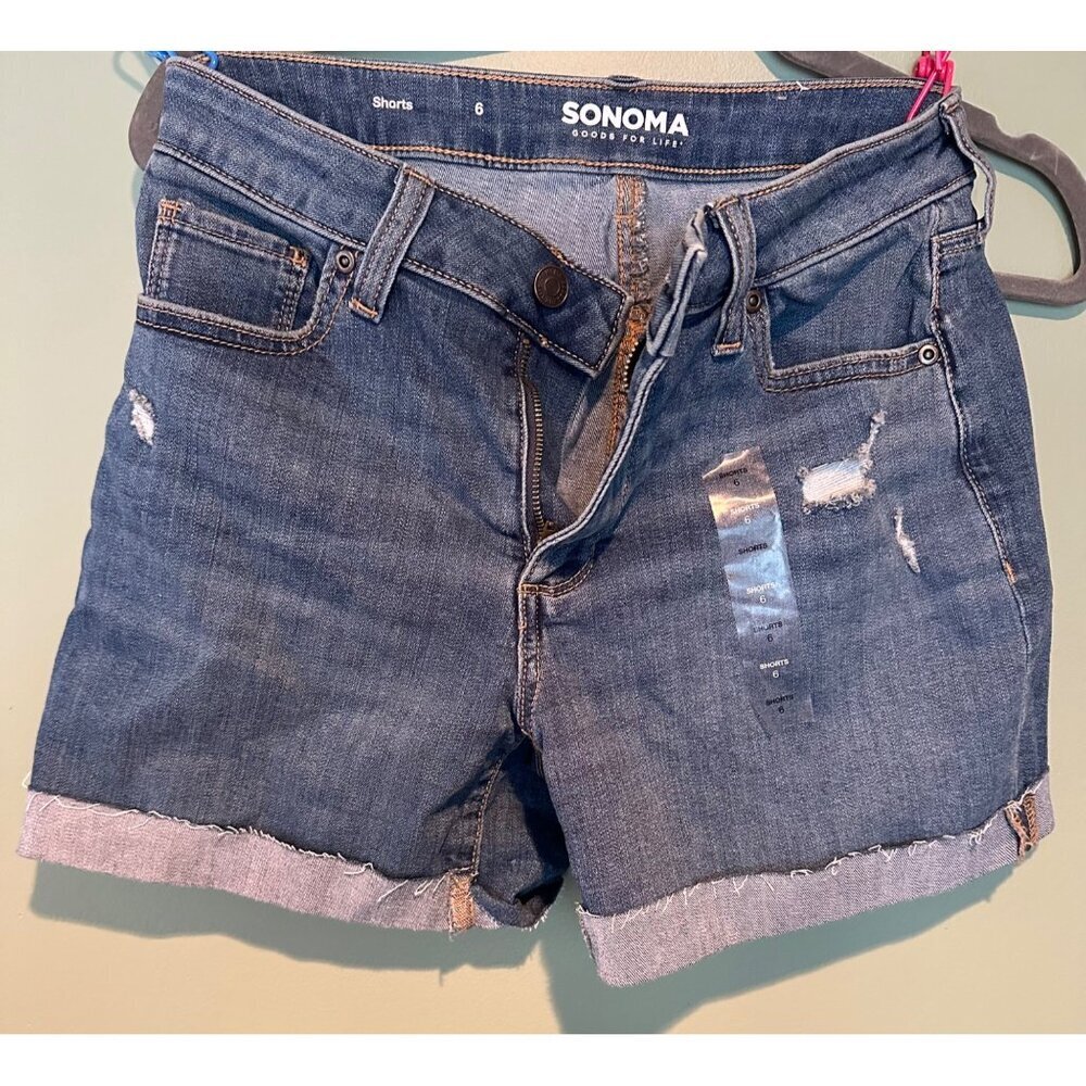 Sonoma Women’s Cuffed Jeans – Size 6 NWT, Light Wash, Coastal Classic Denimcore